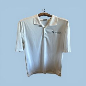 Nike DRI-FIT Golf White Mens Medium Polo Preppy Collar Short Sleeve Athletic Top